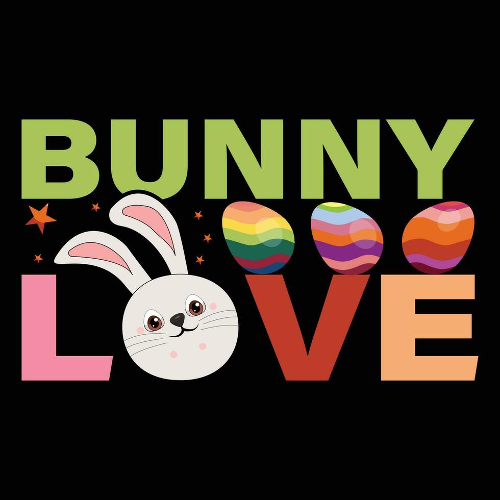 Bunny Love T-shirt Design vector