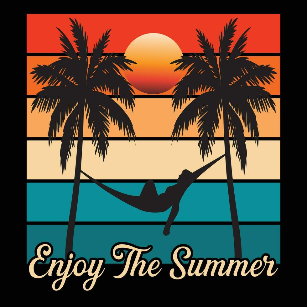 Enjoy The Summer T-shirt Design vector