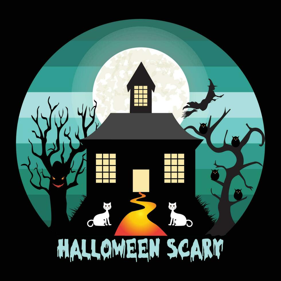 Halloween Scary T-shirt Design vector