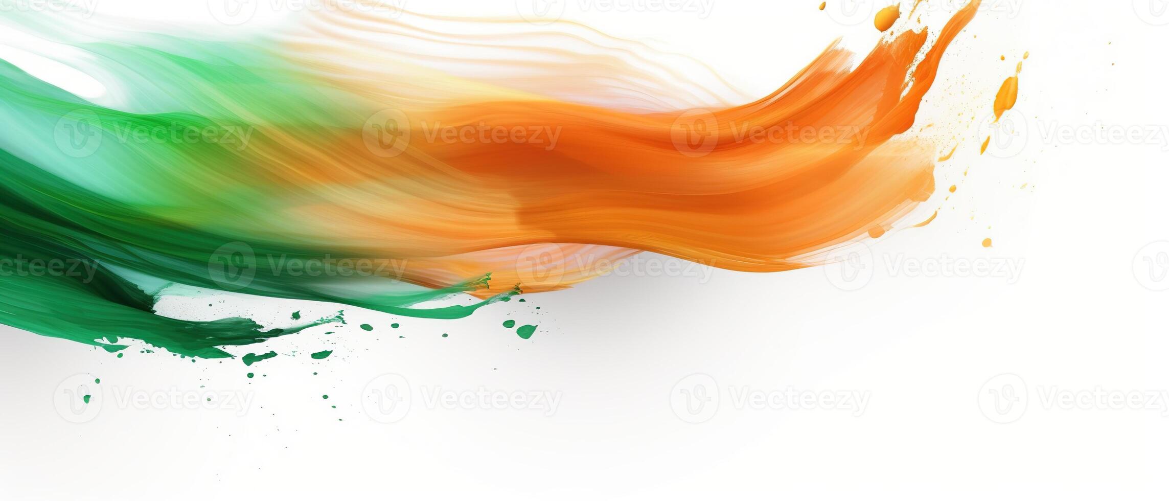 Independence Day concept cover Background with Waving flag in watercolor effect. . photo