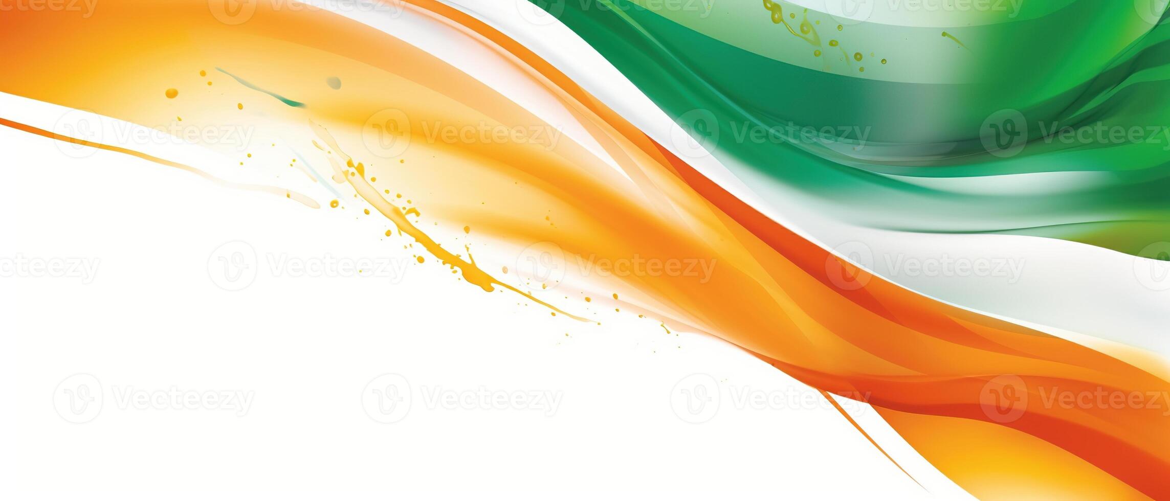 Independence Day concept cover Background with Waving flag in watercolor effect. . photo