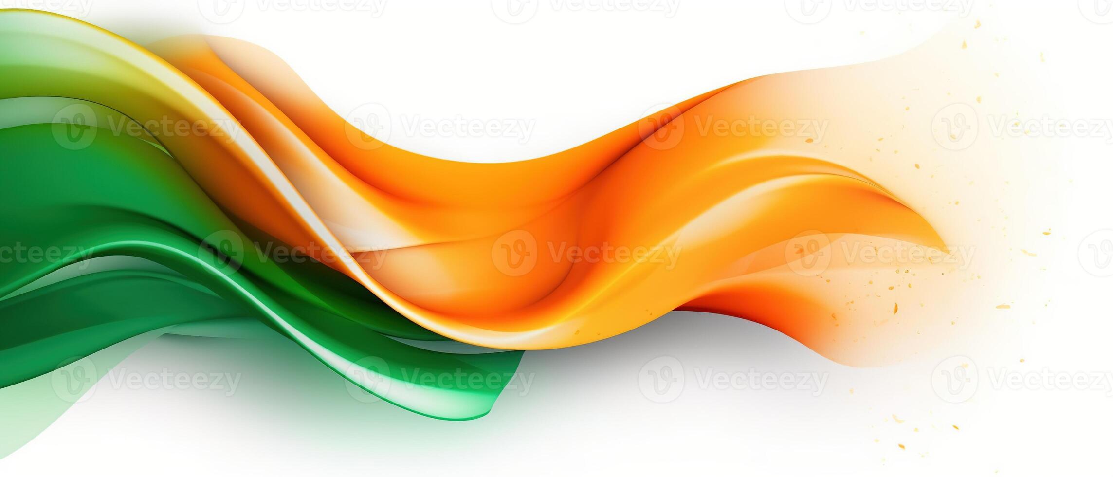 Independence Day concept cover Background with Waving flag in watercolor effect. . photo