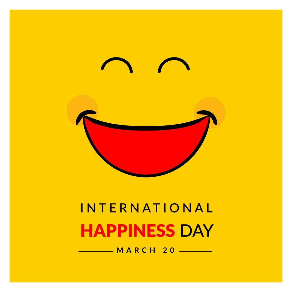 Day of Happiness, 20 March is International Day of Happiness vector