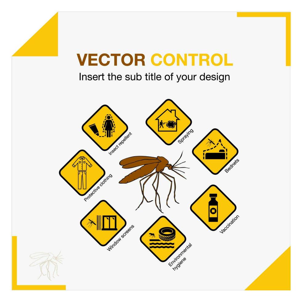 Vector control in health, mosquitoes graphics design