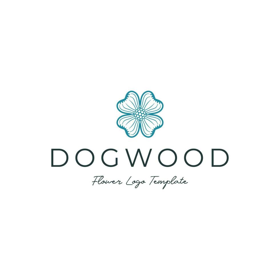 Simple Dogwood Flower Logo Template vector