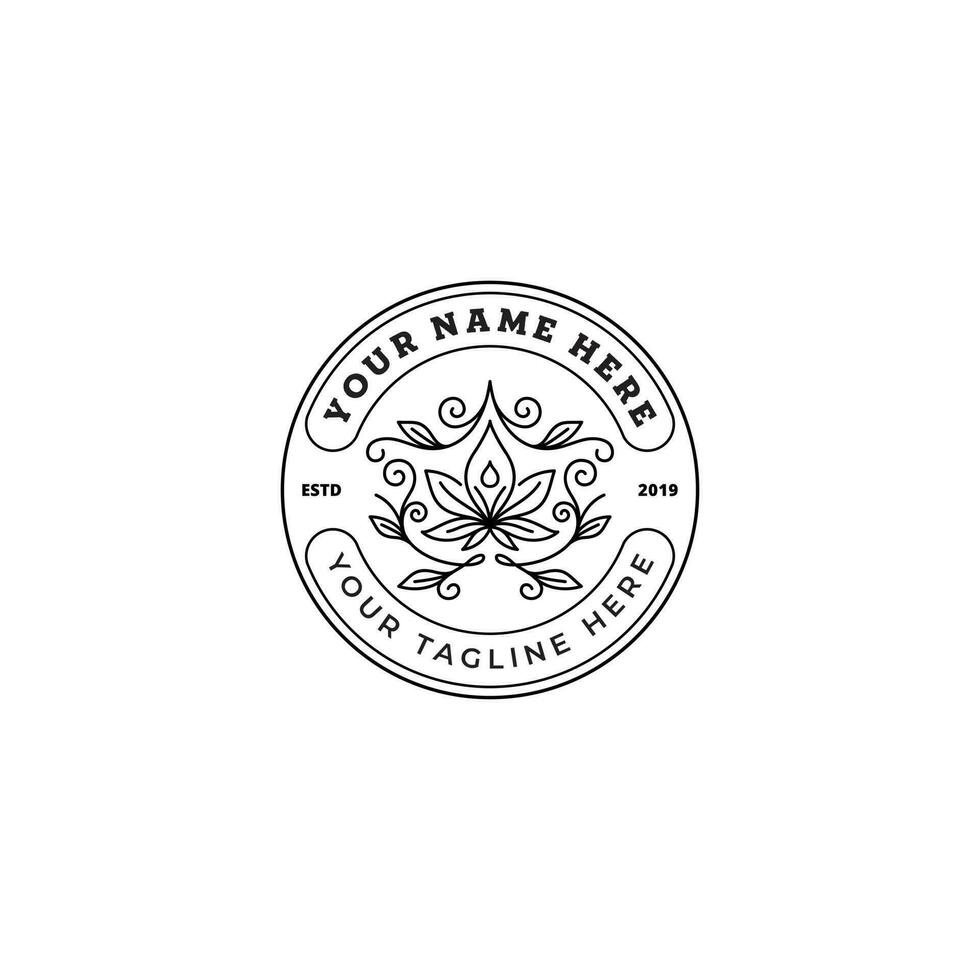 Rustic Label For Meditation Cannabis Template. Vector