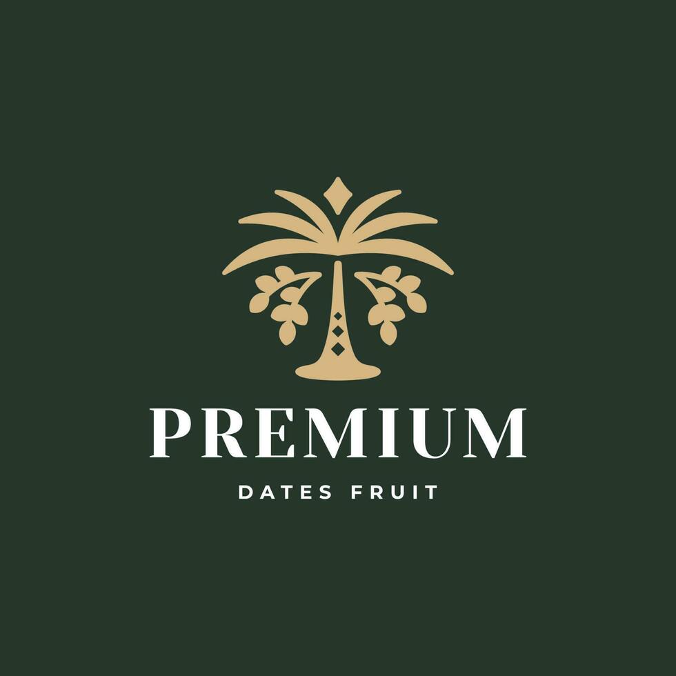 Luxury Dates Palm Logo Vector Template