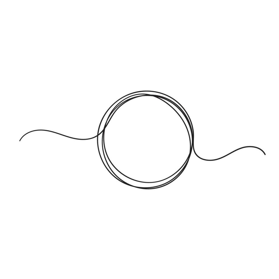 continuous line drawing circle frame illustration vector