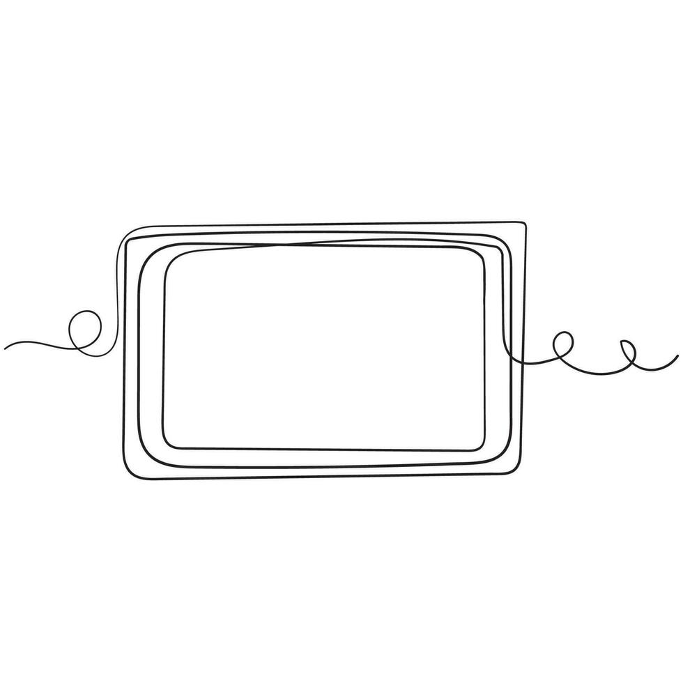 continuous line drawing rectangle frame illustration vector