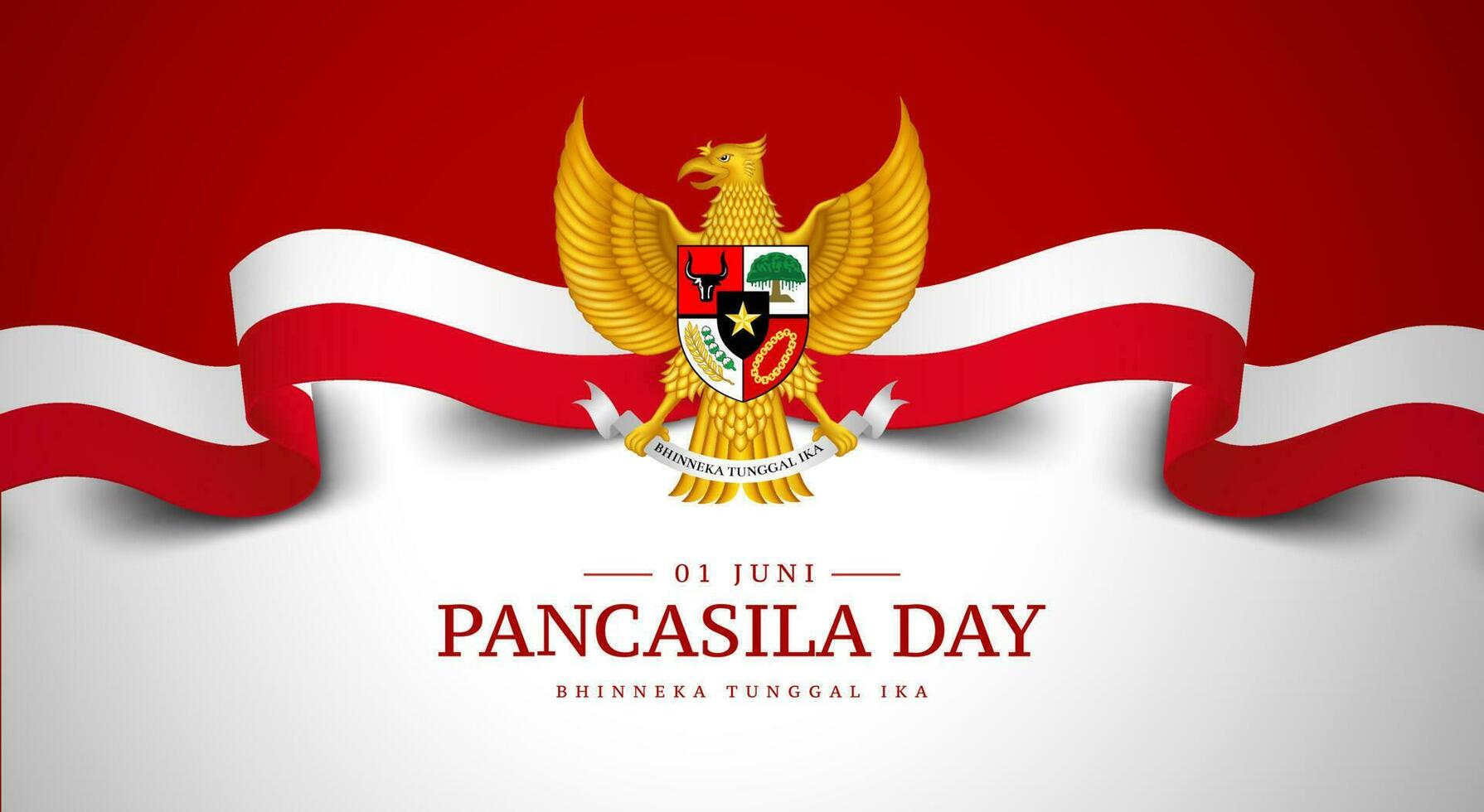 Realistic pancasila day background illustration vector