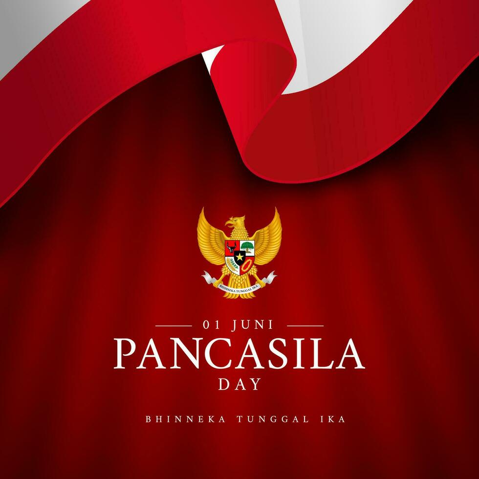 Realistic pancasila day illustration vector