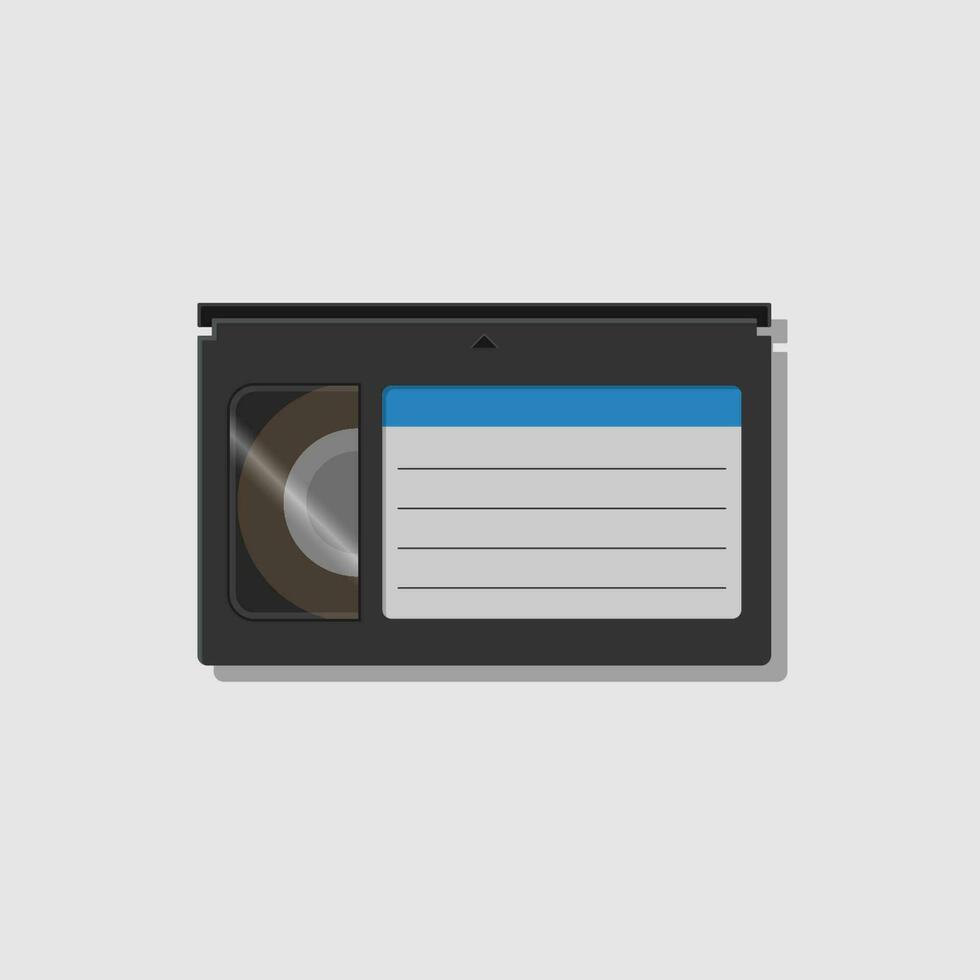 minimalist retro vhs-c cassette 90s 80s tech nostalgia movies vector