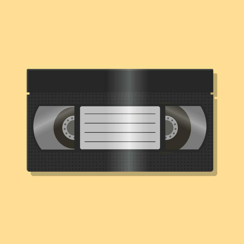 realistic vhs cassettte illustration retro vintage 90s 80s nostalgia tech vector