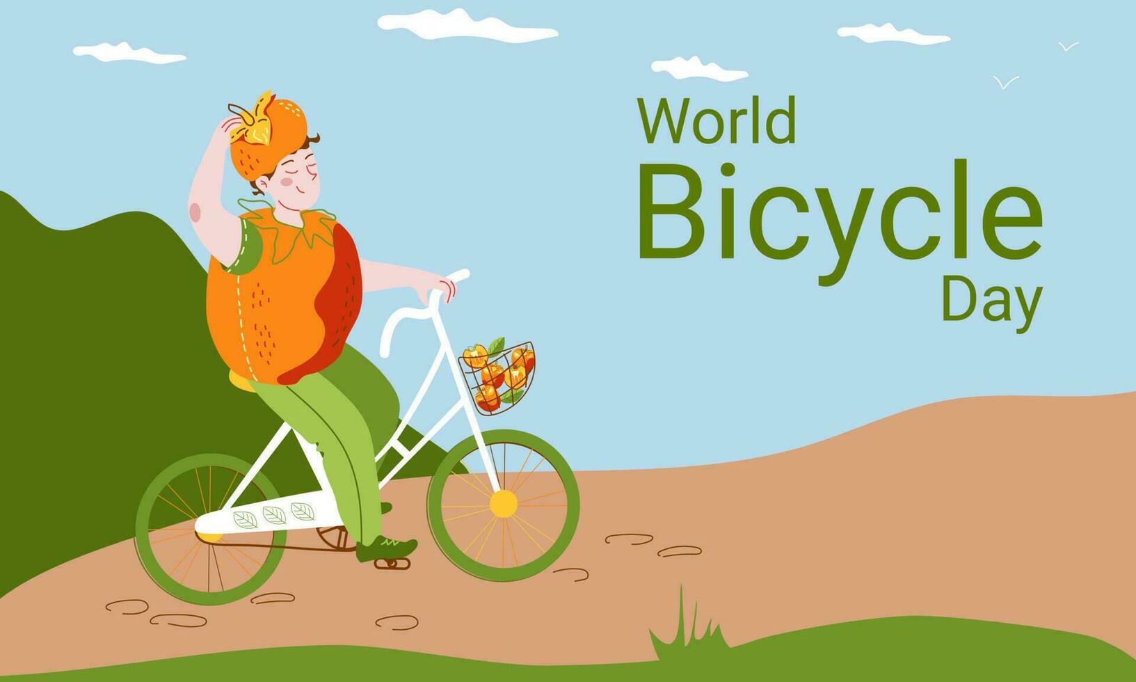 Banner for World Bicycle Day vector