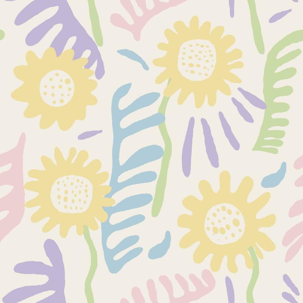 resumen plantas plano vector sin costura modelo. minimalista follaje y ramas textura. hermosa botánico antecedentes. vistoso leña menuda y hojas. floral fondo de pantalla, textil, envase papel diseño.