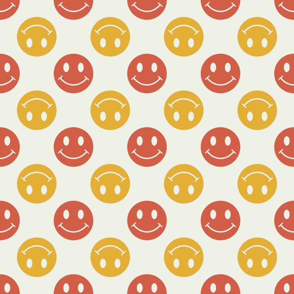 Cartoon seamless patterns with emoji for fashion, wallpapers, wrapping etc. Background set in trendy psychedelic weird cartoon style. vector