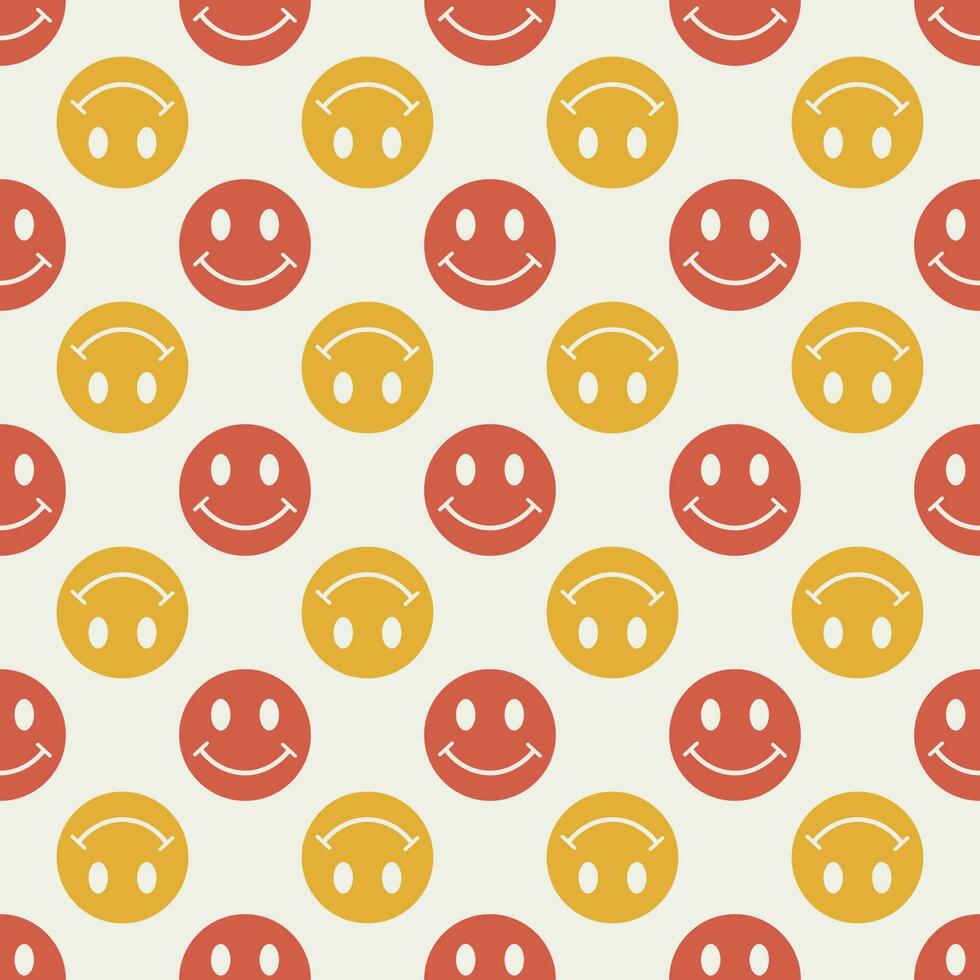 Cartoon seamless patterns with emoji for fashion, wallpapers, wrapping etc. Background set in trendy psychedelic weird cartoon style. vector