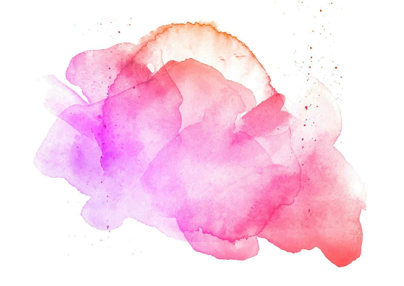 Hand painted detailed watercolour design in pink and purple vector