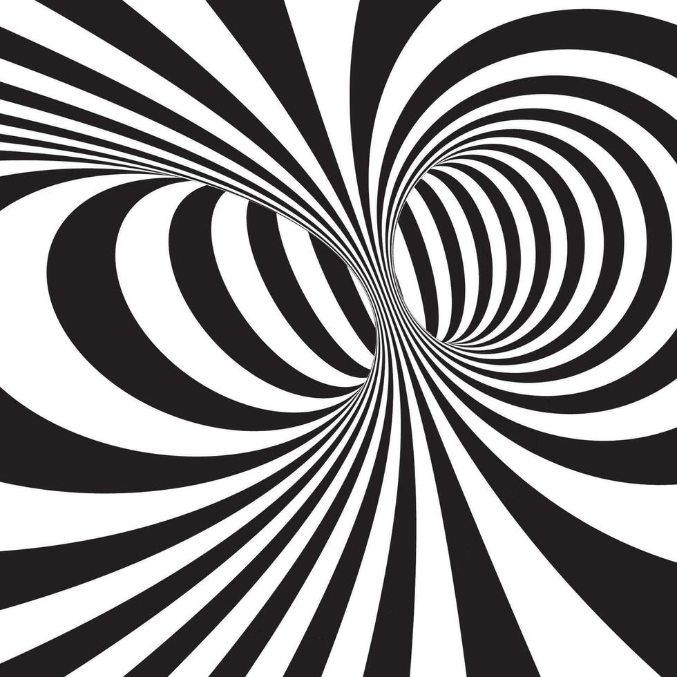 abstract optical illusion background in black and white vector