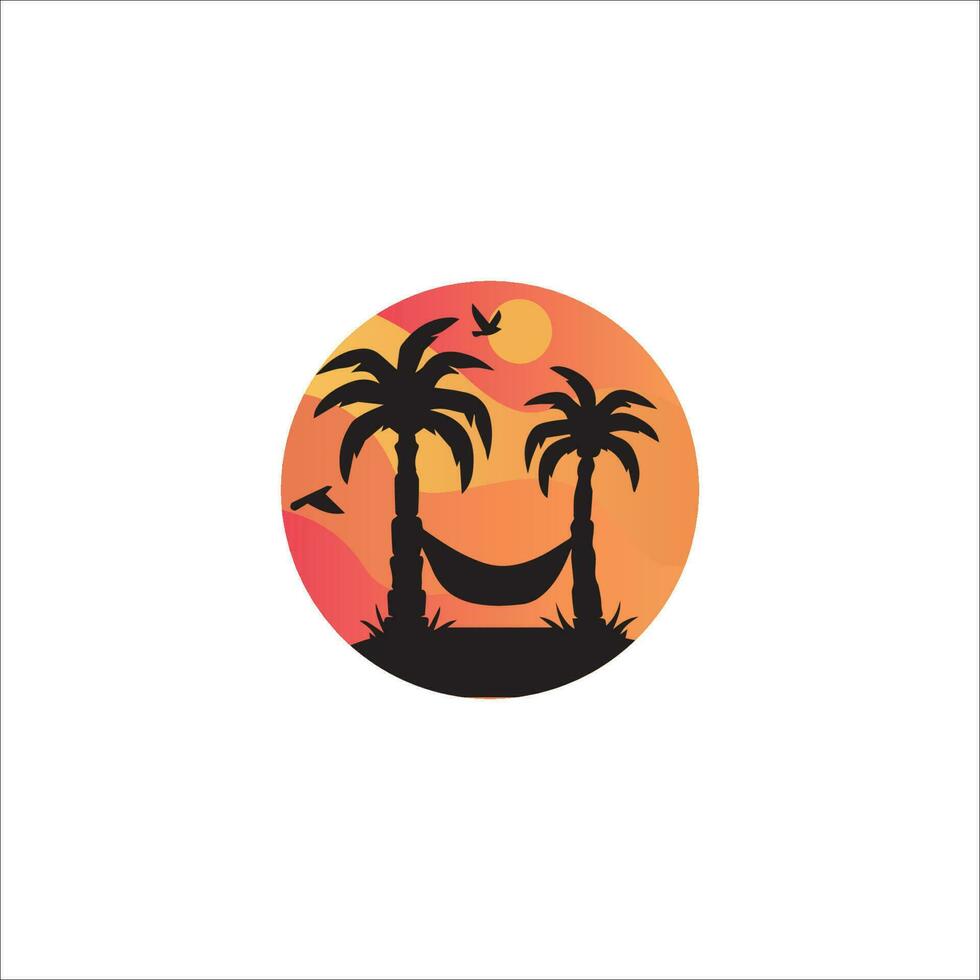 Beach logo design vector template