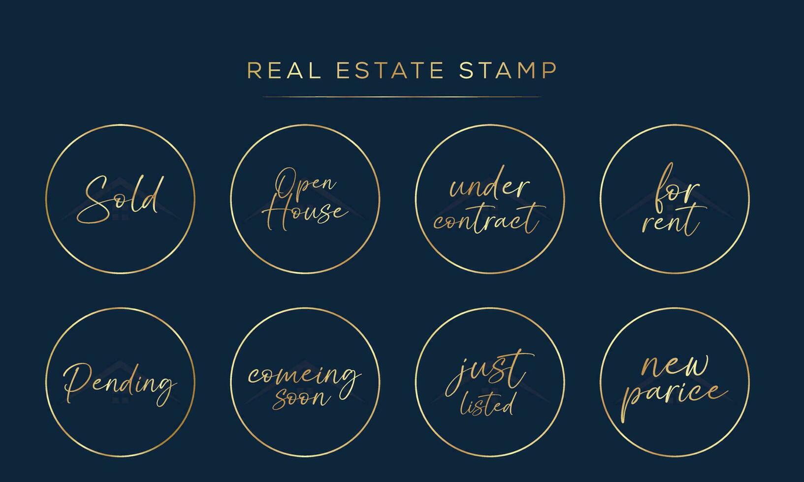 Real Estate Watermarks, Real Estate Badges, Realtor Logo, Sold Watermark, Just Listed Realtor Watermark, Open House Watermark free Vector