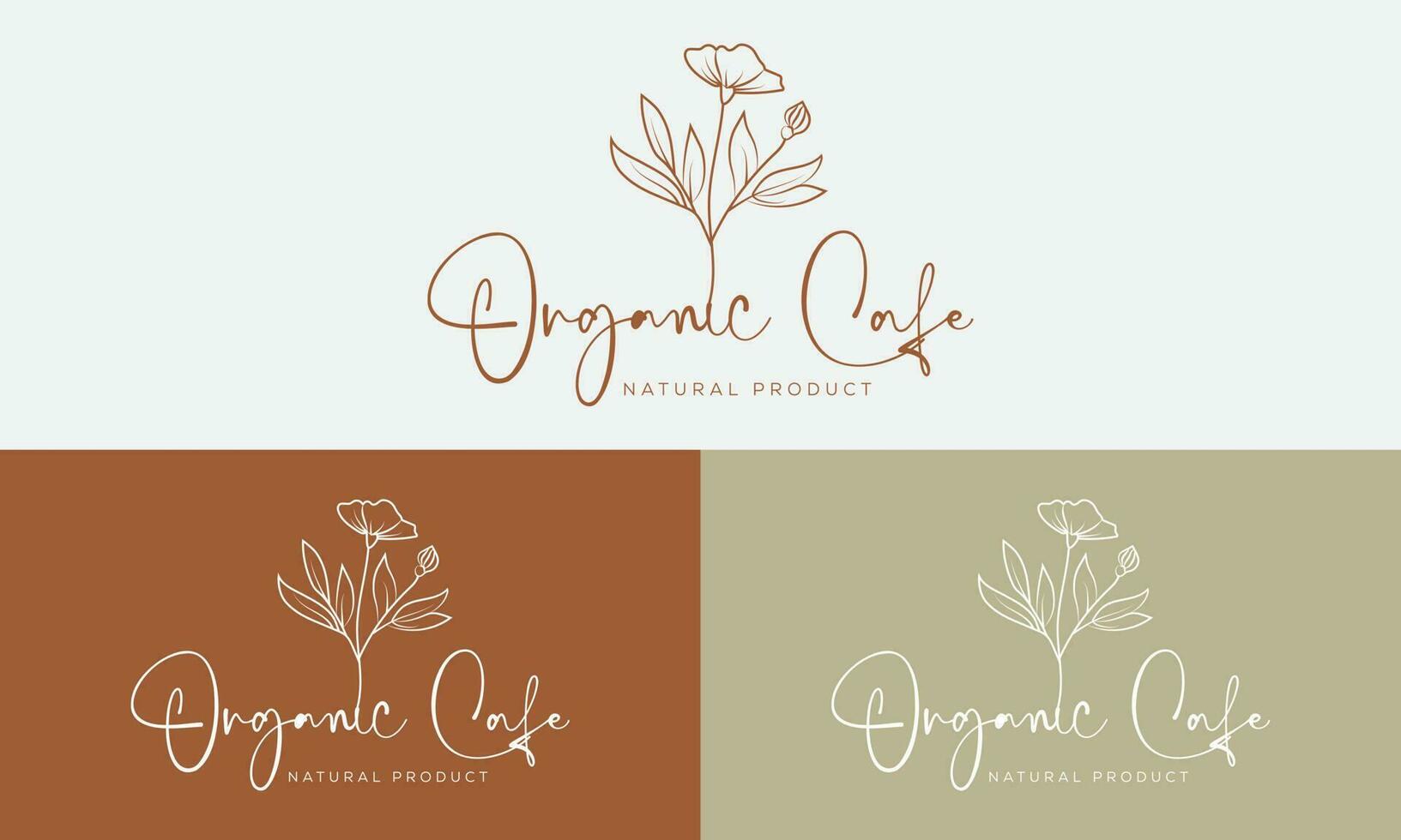 Botanical Floral element Hand Drawn Logo with Wild Flower and Leaves. Logo for spa and beauty salon, boutique, organic shop,floral designer, interior, photography, cosmetic. vector