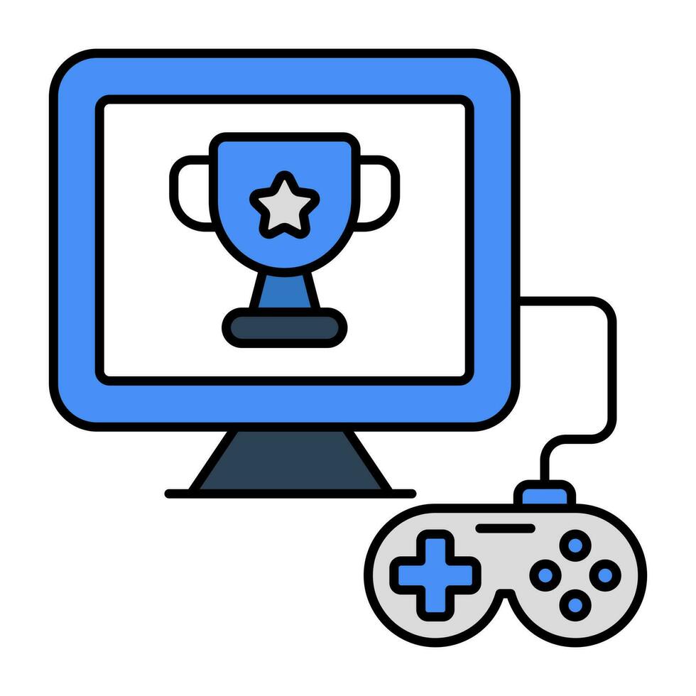 Flat design icon of game award vector