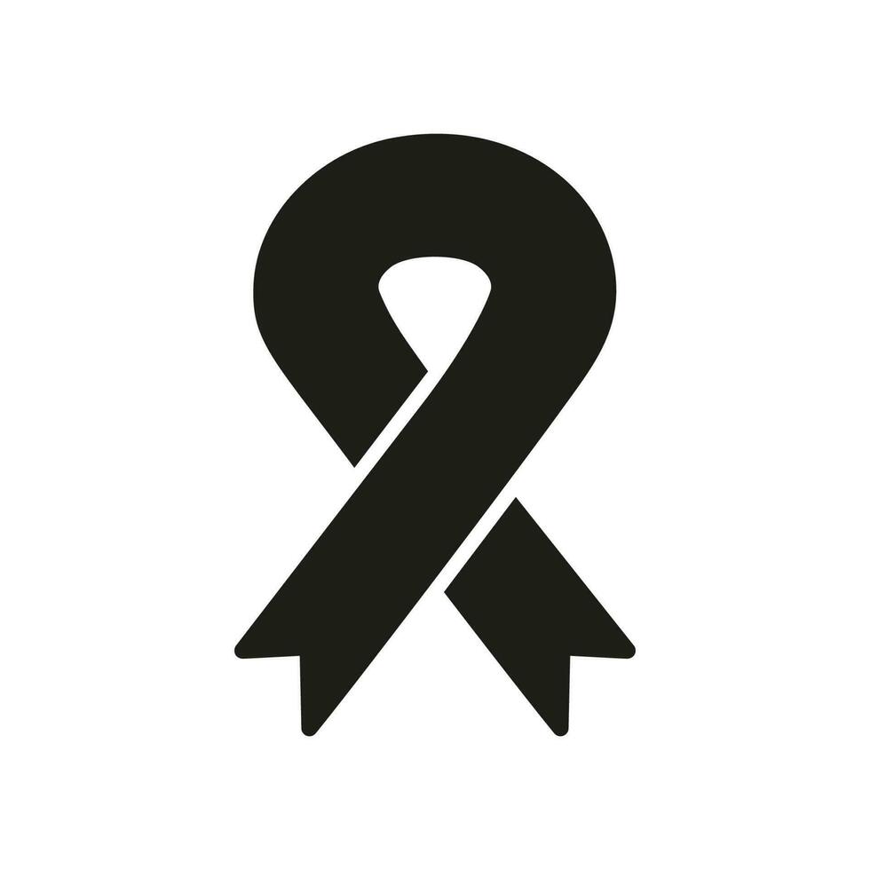 próstata cáncer tolerancia, solidaridad pecho cáncer glifo pictograma. apoyo personas con enfermedad signo. vih conciencia día lineal símbolo. cáncer cinta silueta icono. aislado vector ilustración.