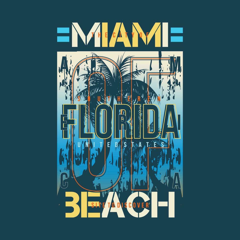 miami florida graphic, typography vector, beach theme illustration, good for print t shirt and other use vector