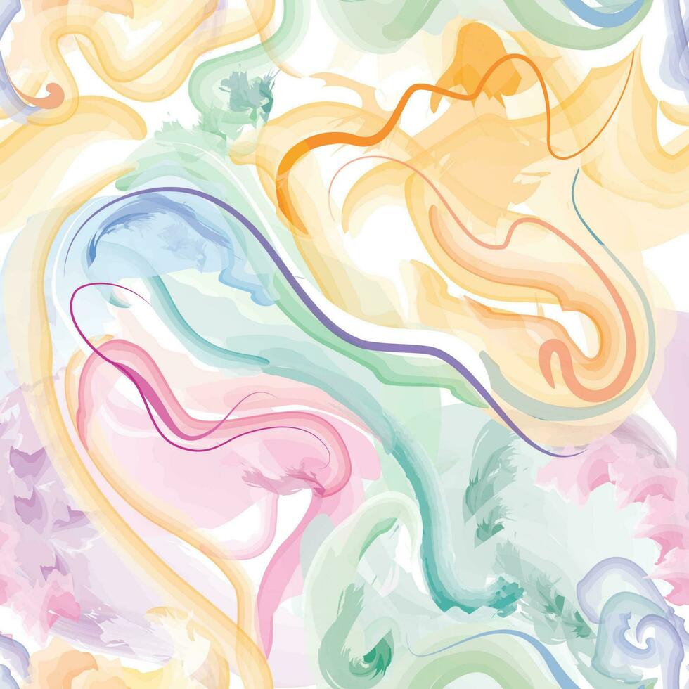 Abstract wavy lines. Beautiful seamless watercolored texture. Endless pattern in bright spring style. Flowing waves abstraction. Modern background for web site business graphics. vector