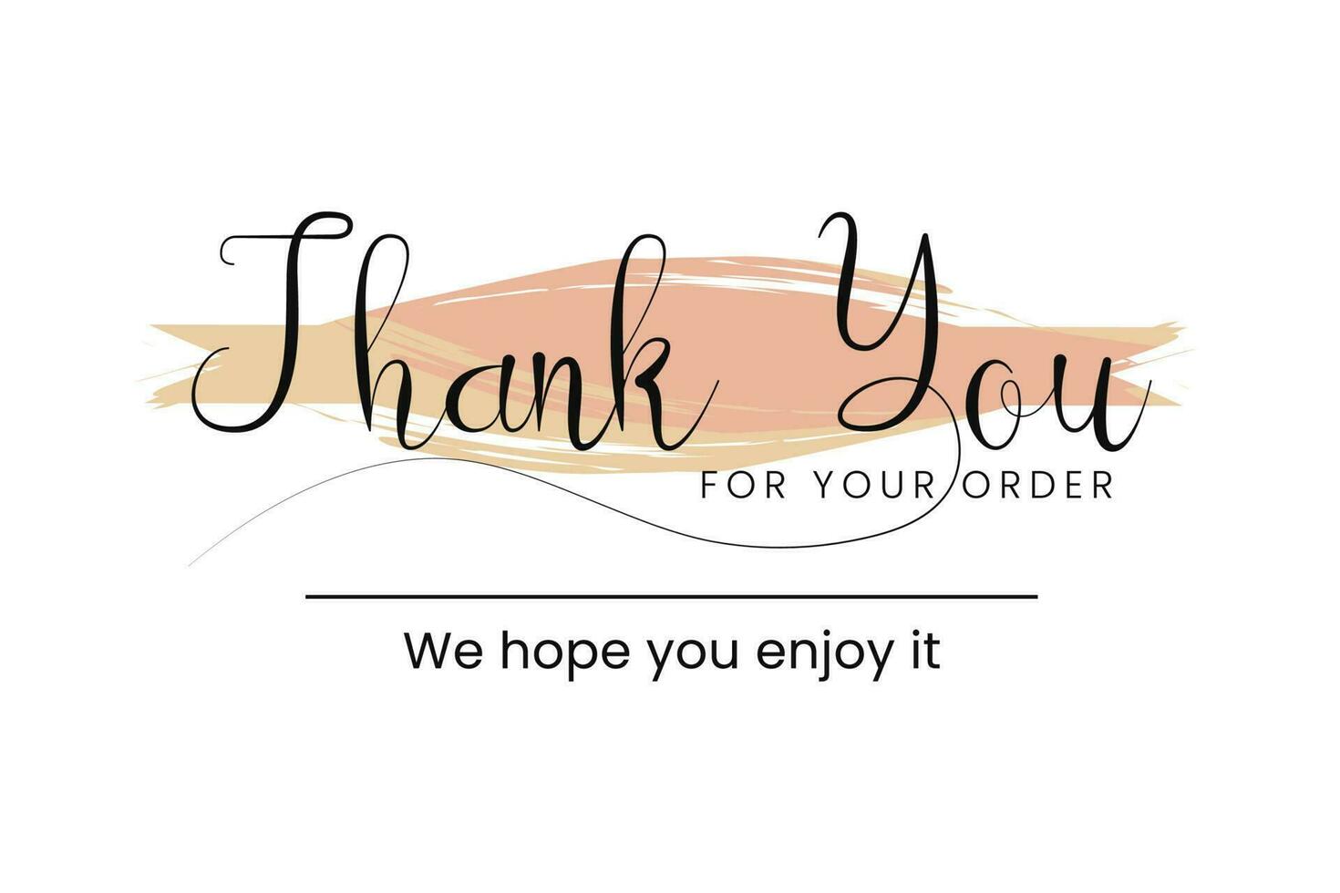 Thank You handwritten inscription. Thank you for your order card eps vector