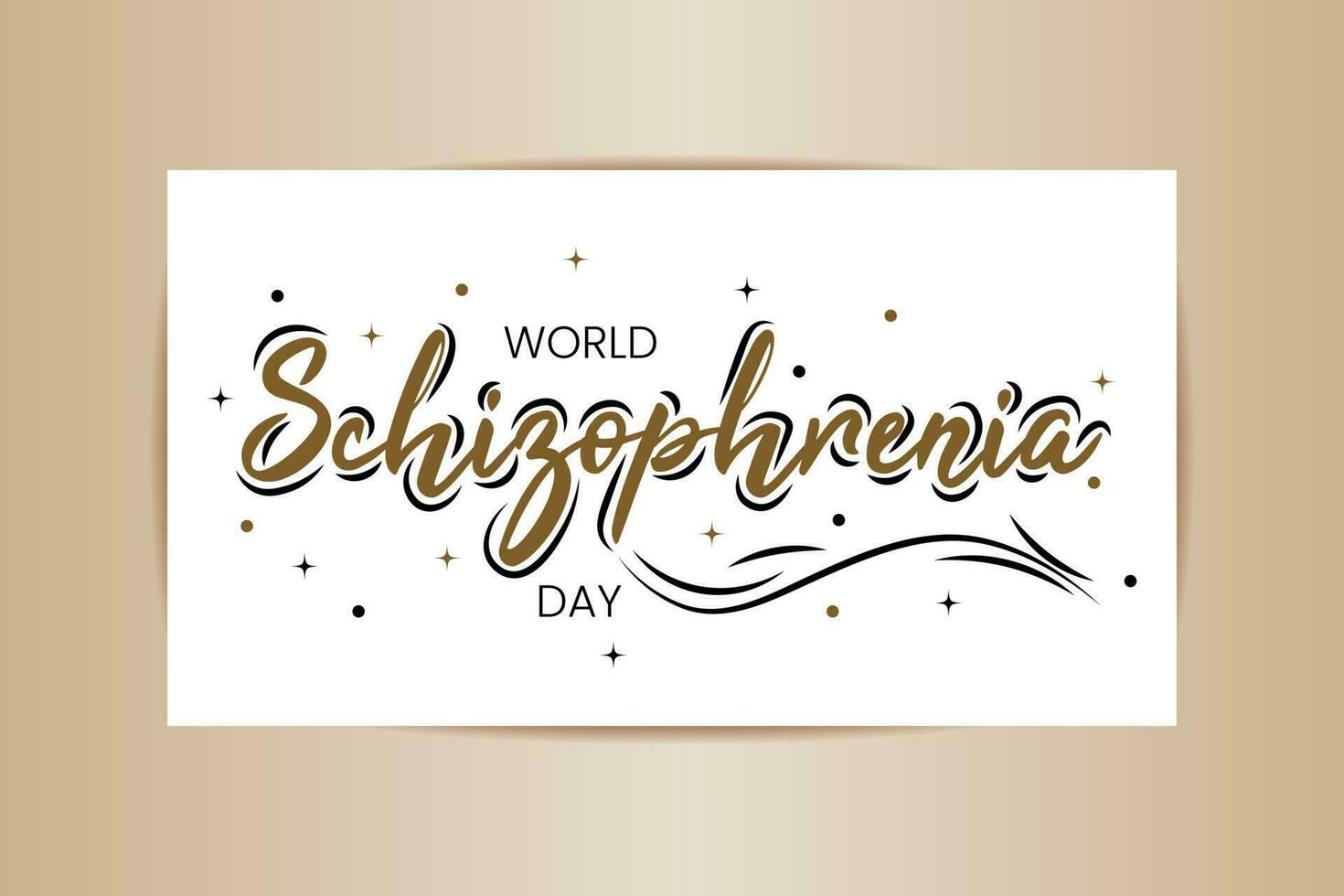 Hand drawn lettering and modern calligraphy of  World Schizophrenia Day. Minimalist and trendy concept. Flat. For social media, web, backgrounds, flyers, leaflet. Celebrated in May 24. vector