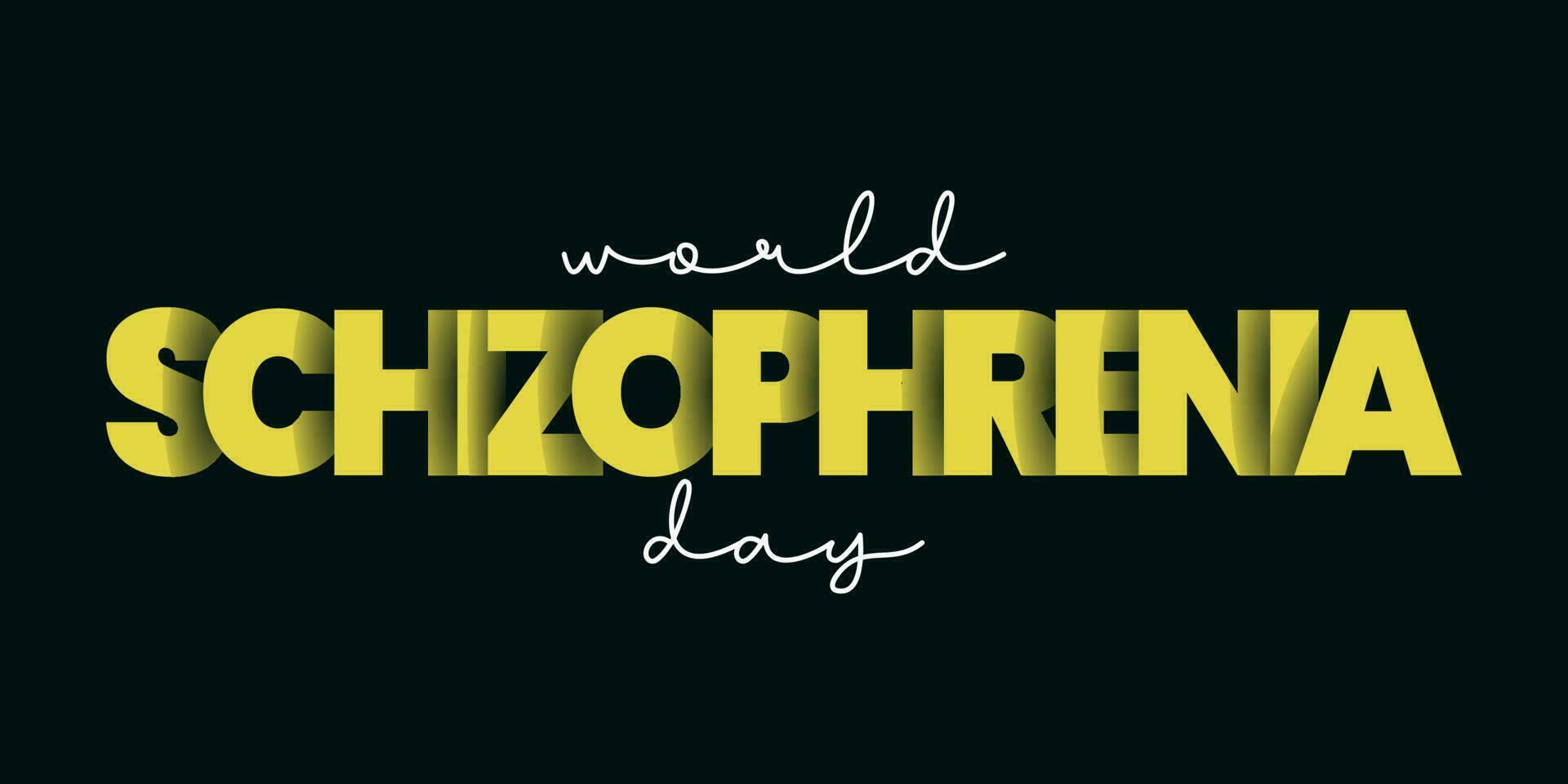 Hand drawn lettering and modern calligraphy of  World Schizophrenia Day. Minimalist and trendy concept. Flat. For social media, web, backgrounds, flyers, leaflet. Celebrated in May 24. vector