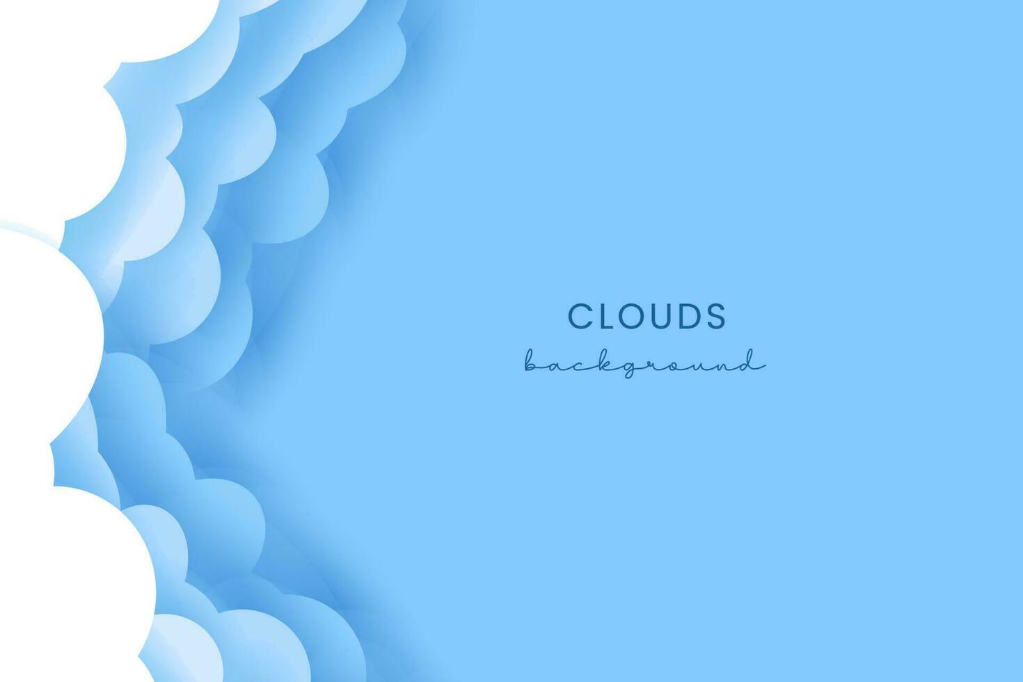 Paper cut clouds background. Border of clouds. Paper cut. Simple cartoon design. Banner, poster, flyer template. Flat style vector eps10 illustration.