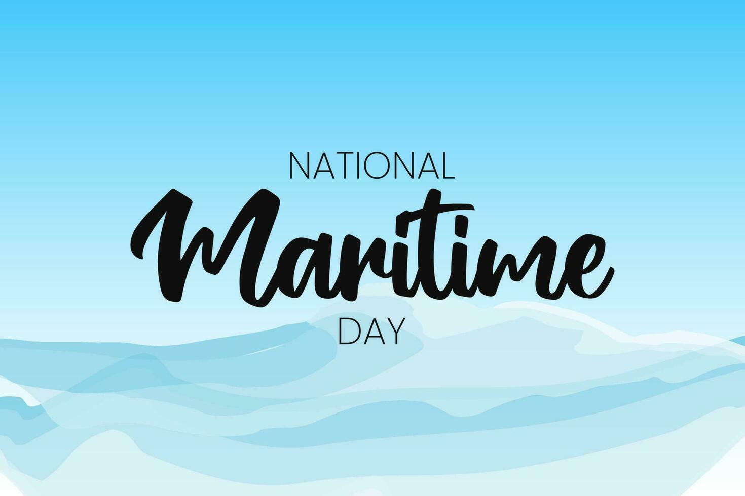 National Maritime Day. Blue sea Background with Abstract waves vector