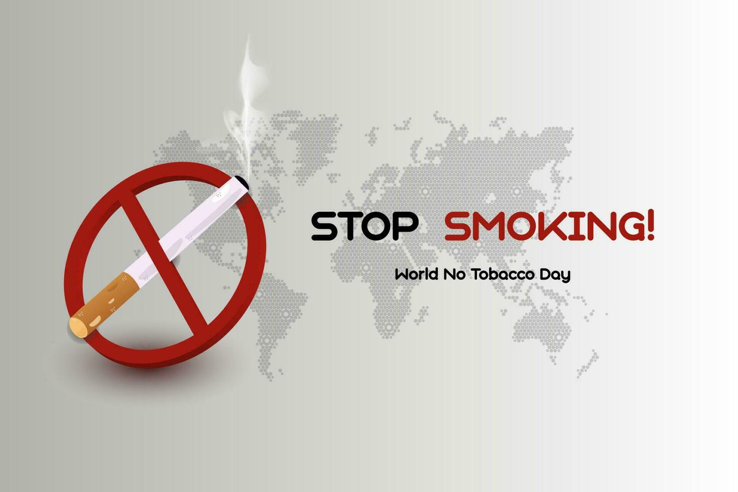 Concept of No smoking and World No Tobacco Day with 3d no smoking sign. vector