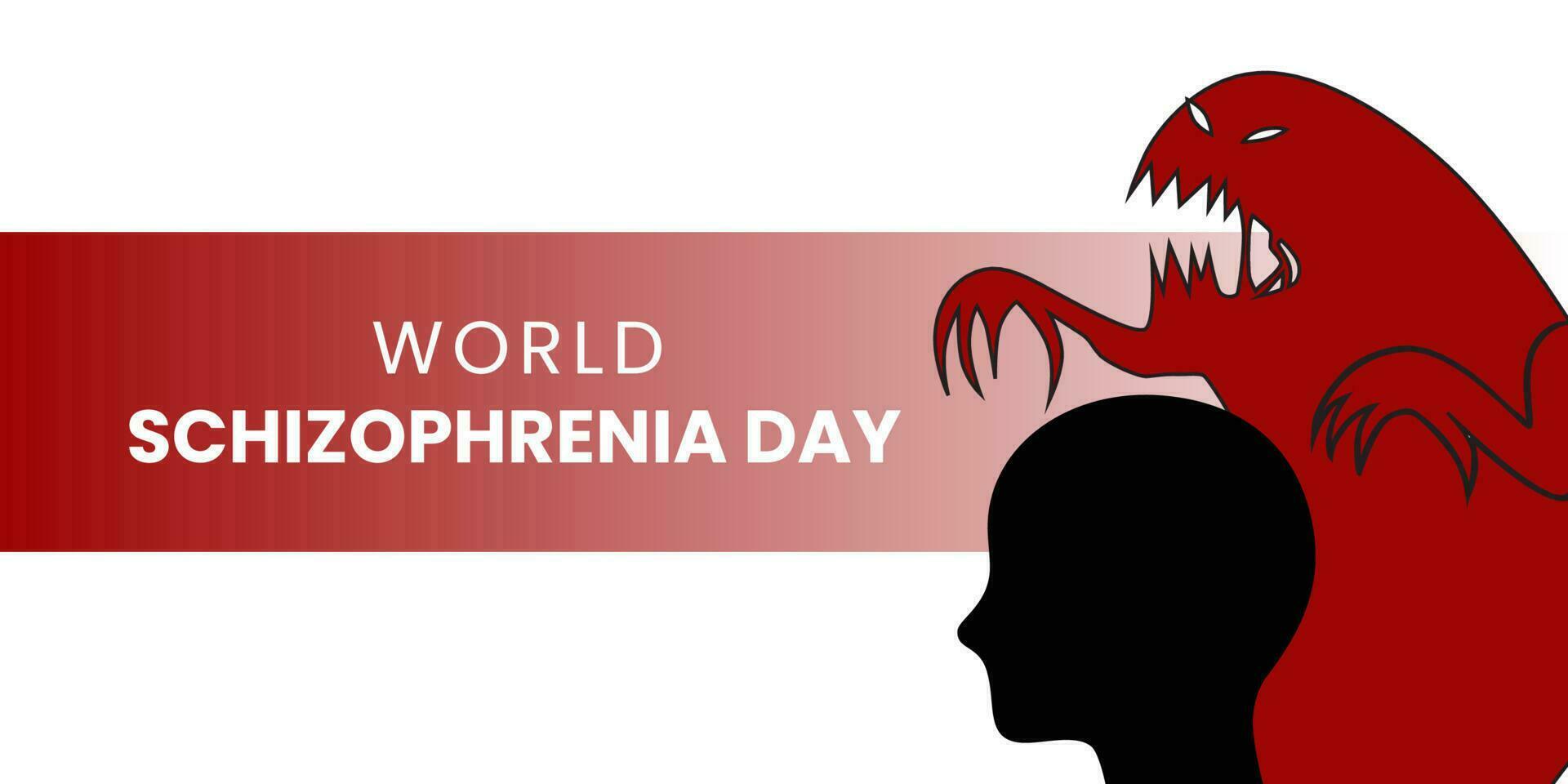 Hand drawn lettering and modern calligraphy of  World Schizophrenia Day. Minimalist and trendy concept. Flat. For social media, web, backgrounds, flyers, leaflet. Celebrated in May 24. vector