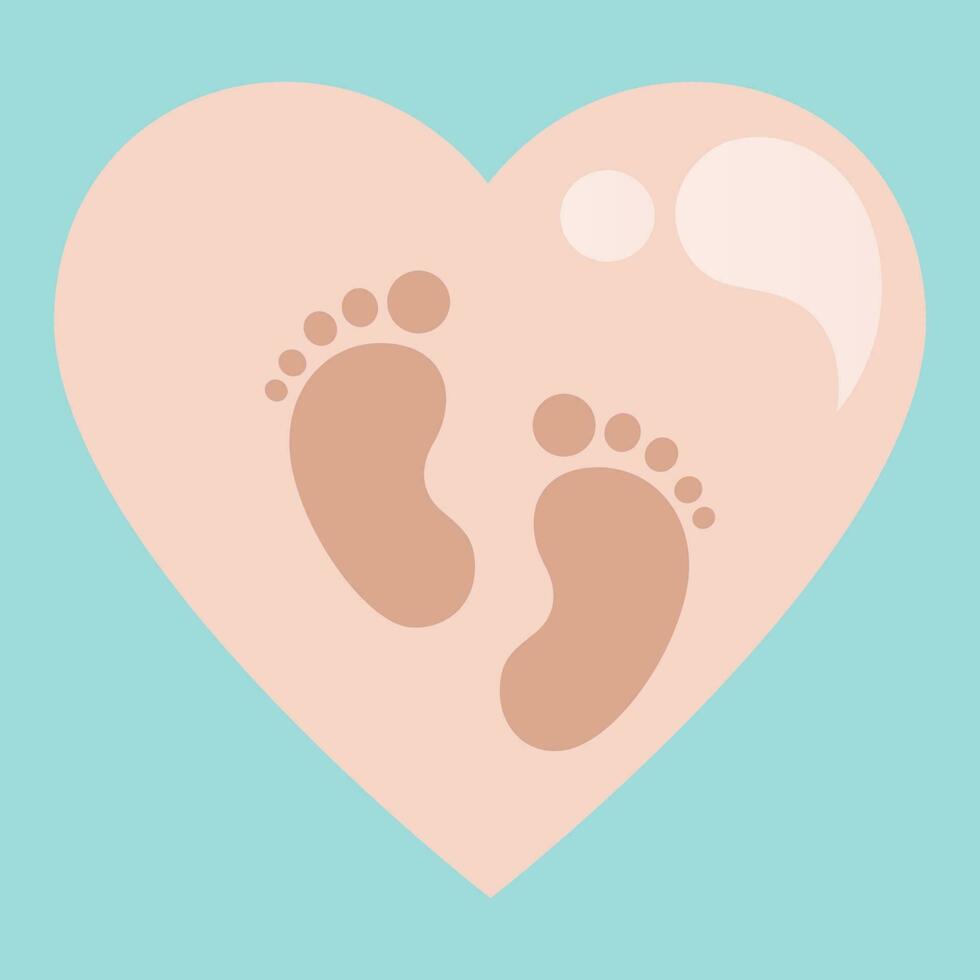 ilustración de huellas de bebé con corazón 13430447 Vector en Vecteezy