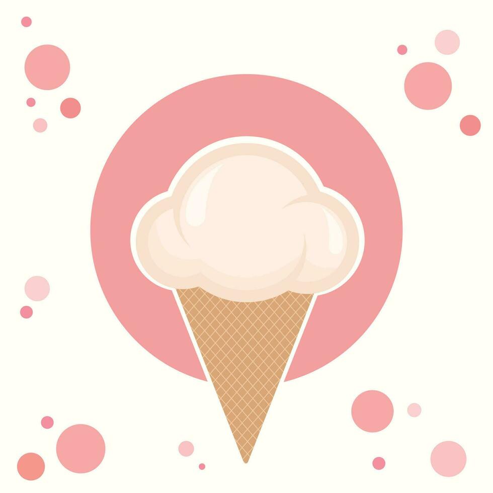 Yummy ice cream cone vector illustration background design