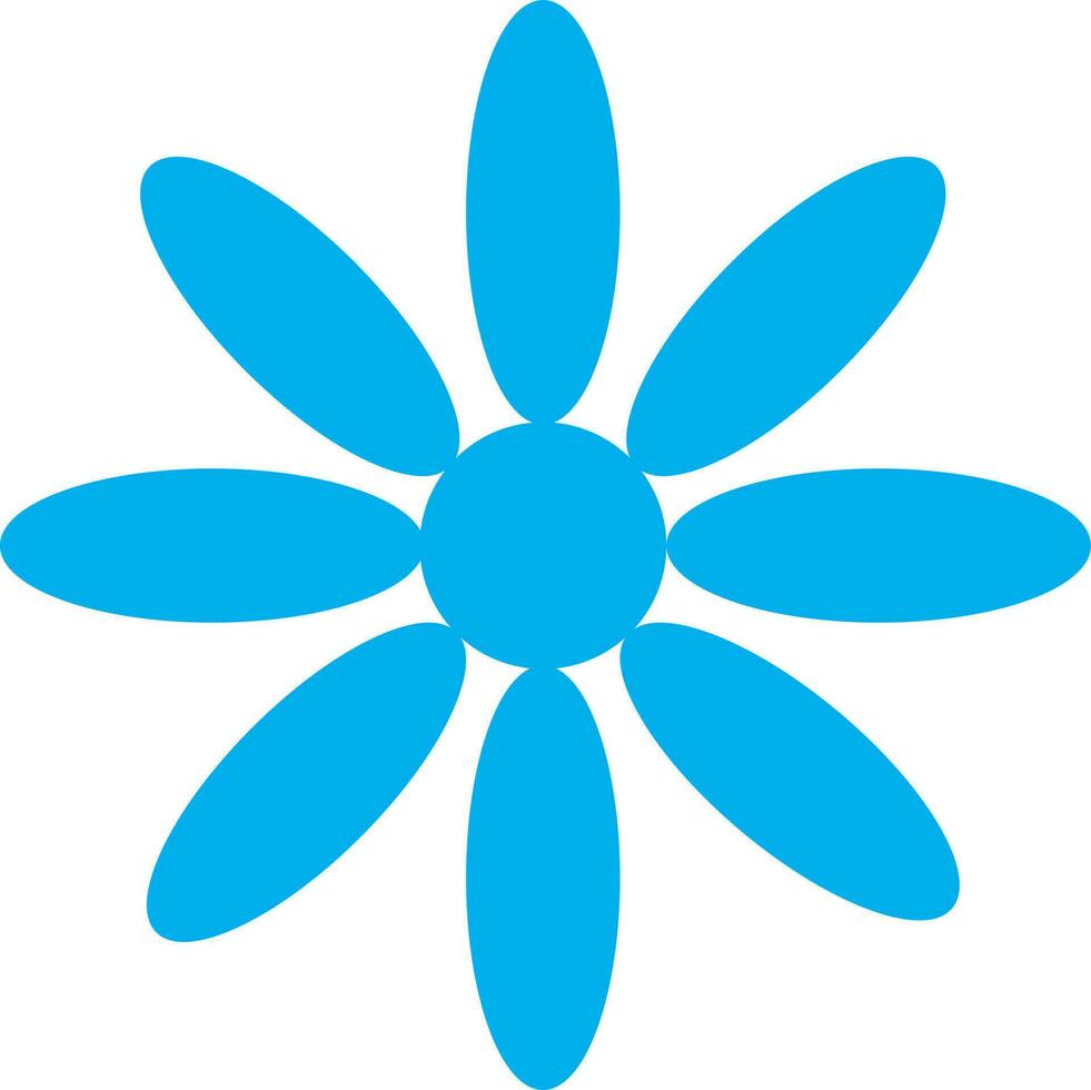 Cyan Flower Vector Illustration