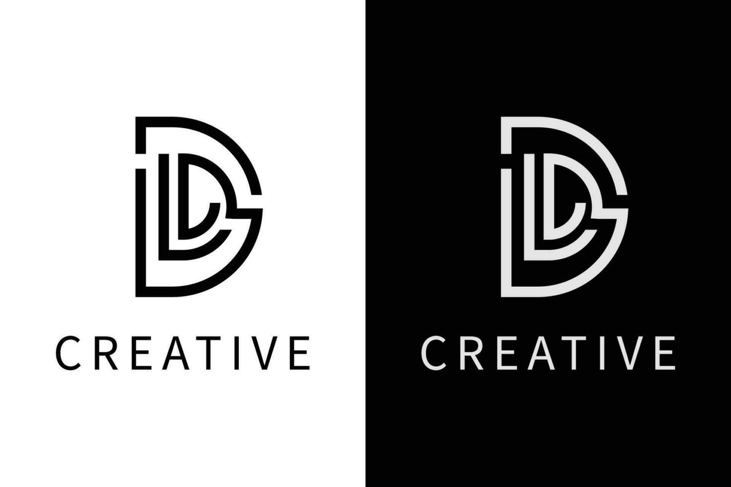 Letters abstract logo DL, LD, D, L. monogram logo concept. simple design editable. vector