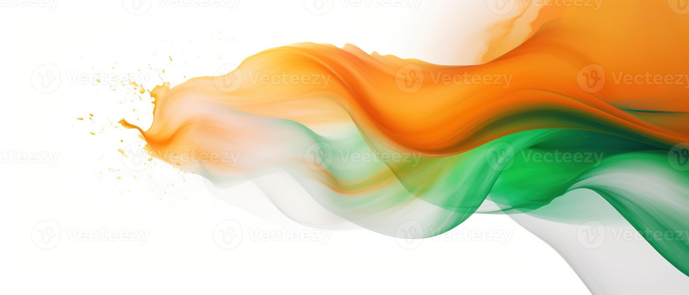 Independence Day concept cover Background with Waving flag in watercolor effect. . photo