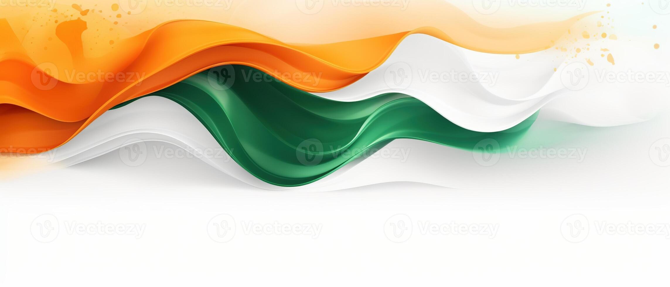 Independence Day concept cover Background with Waving flag in watercolor effect. . photo