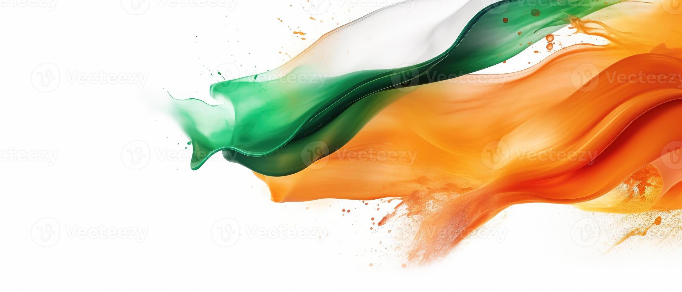 Independence Day concept cover Background with Waving flag in watercolor effect. . photo