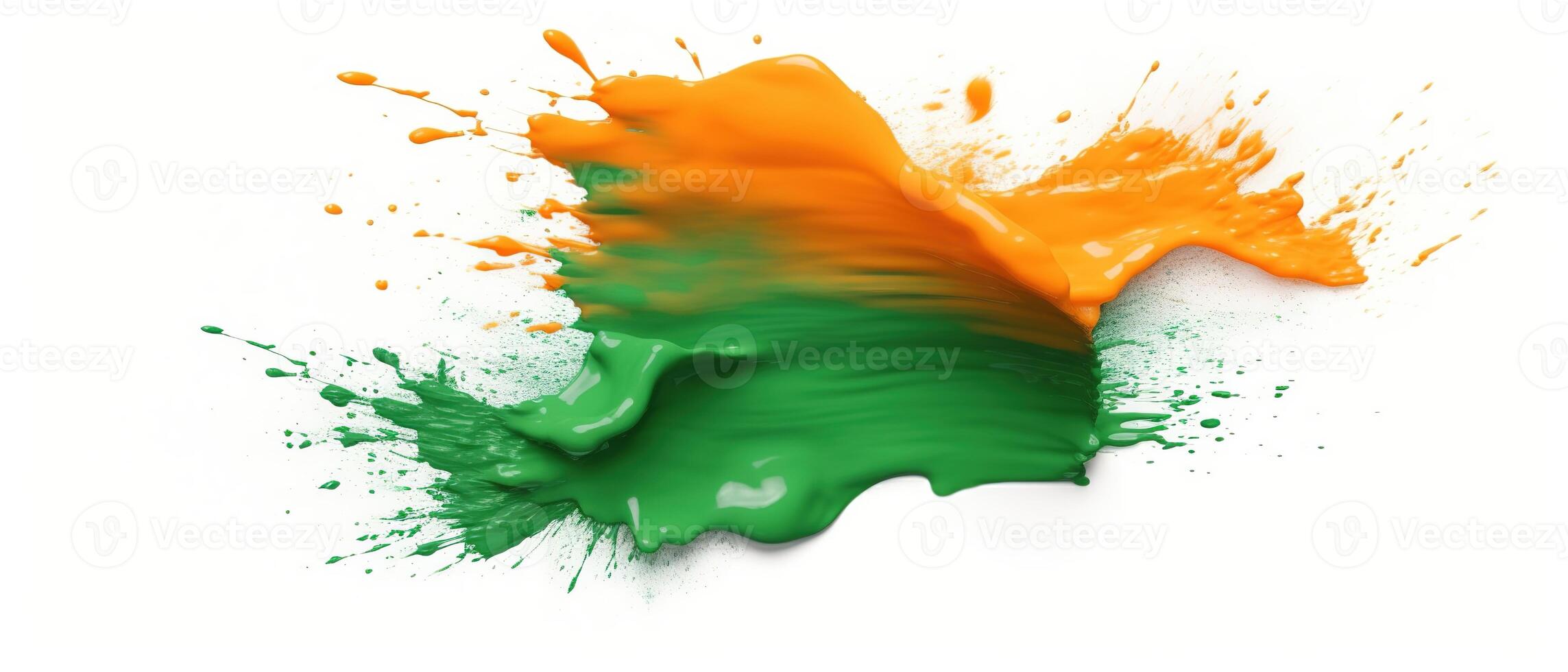 Independence Day concept cover Background with Waving flag in watercolor effect. . photo