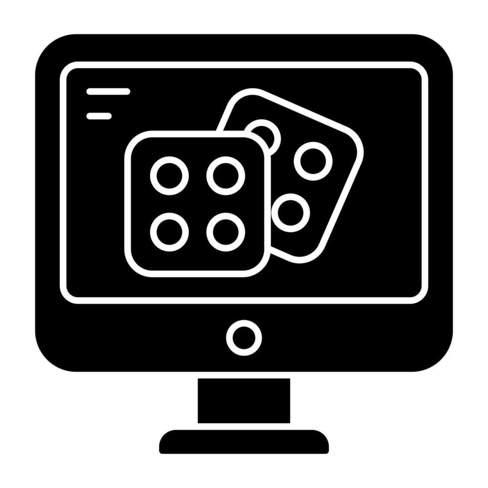 A solid design, icon of ludo dices vector