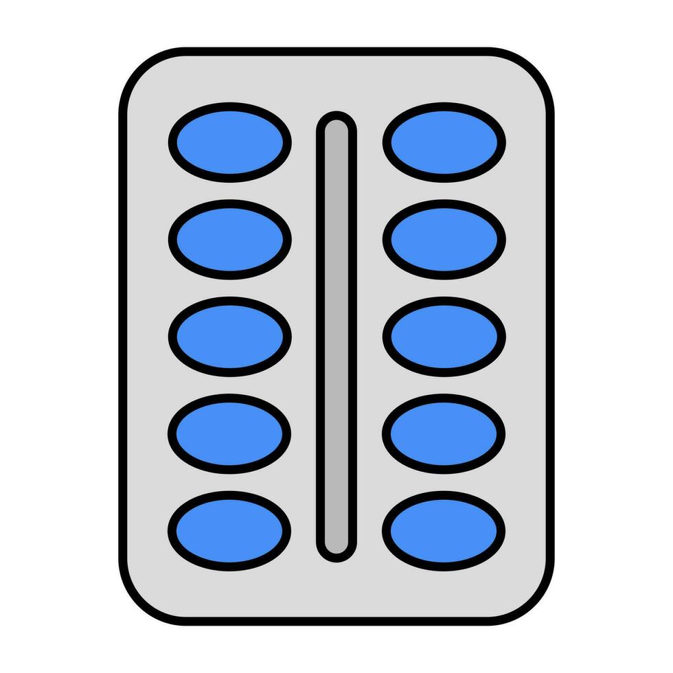 un icono de diseño editable de tira de pastillas vector