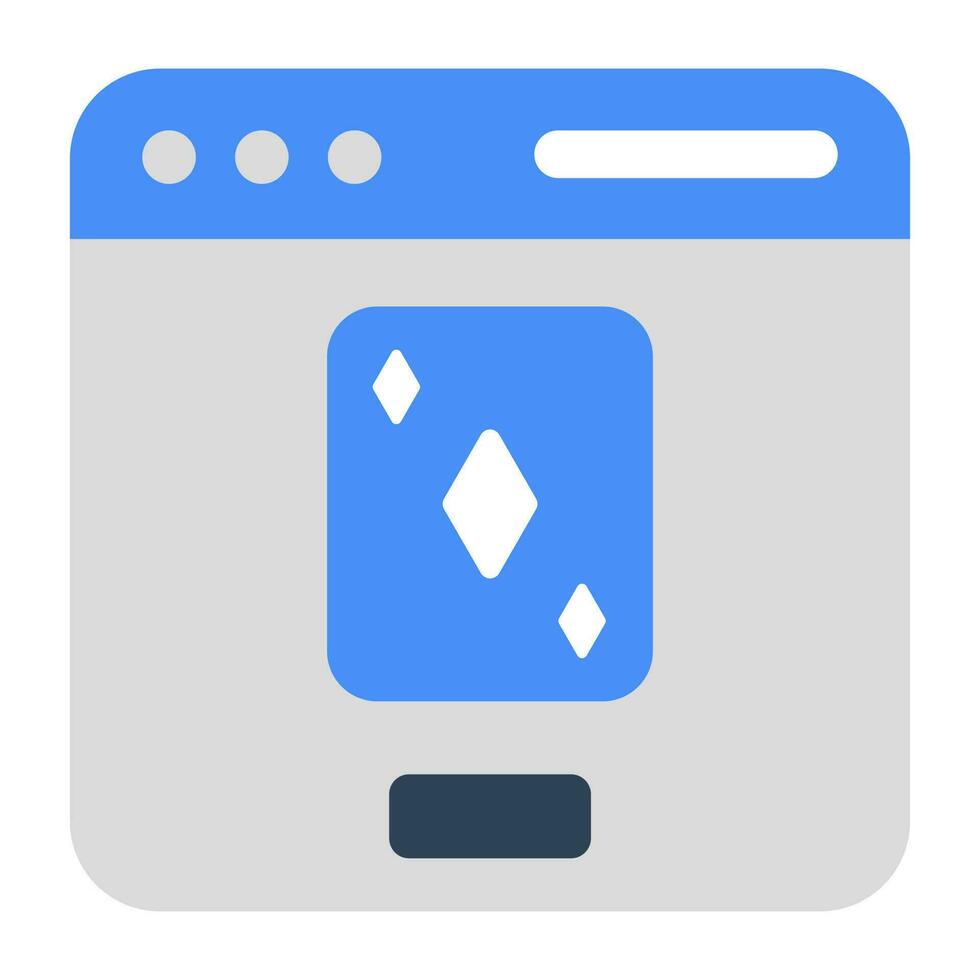 A flat design of diamond card icon vector