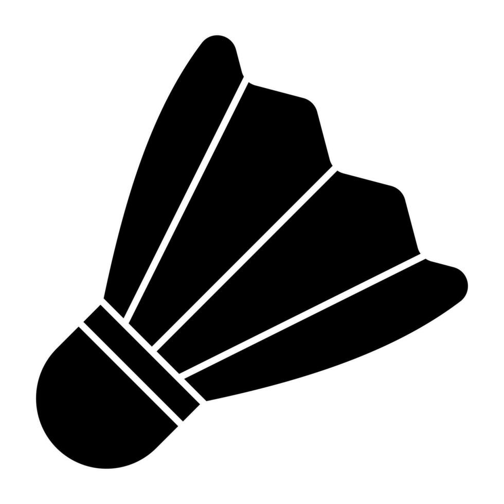 Badminton birdie icon, solid design of shuttlecock vector