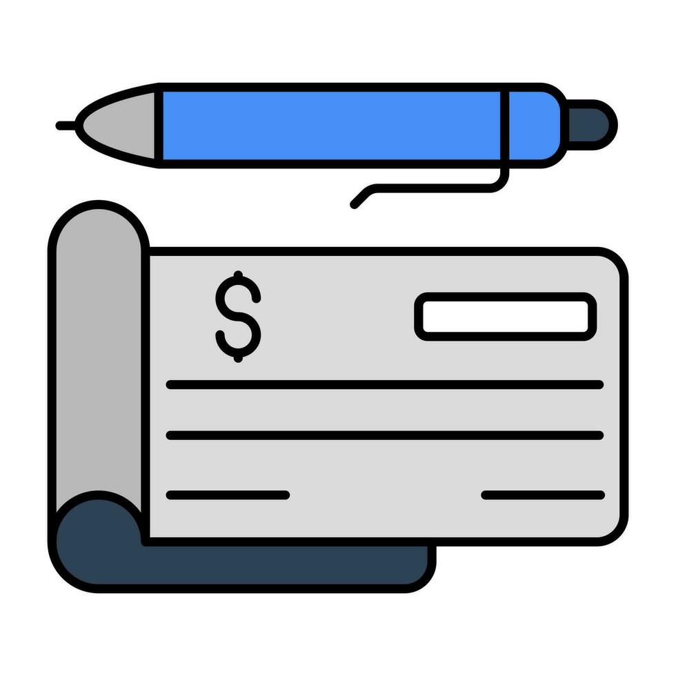 diseño vectorial de escritura de cheques vector